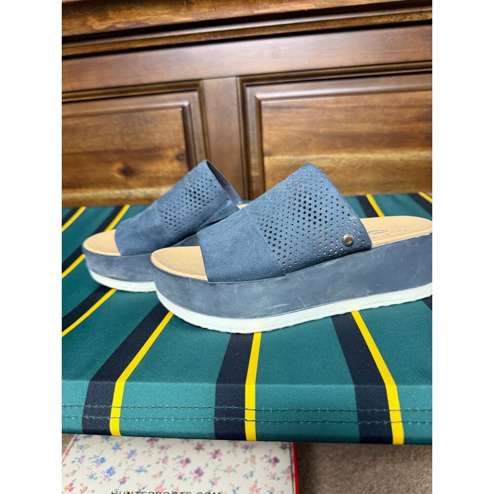 Dr. Scholl’s Original Collection slides shoes sandals platform Comfort Blue 7 - Picture 2 of 9